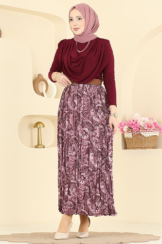 moda selvim طقم خمري 1377ANT466 - Thumbnail