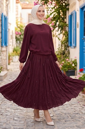 moda selvim طقم خمري 1393ANT466 - Thumbnail