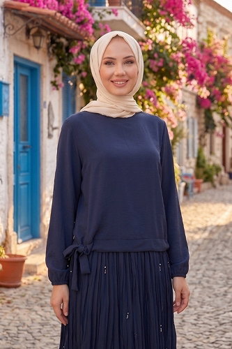 moda selvim طقم كحلي 1393ANT466 - Thumbnail