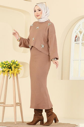 moda selvim طقم بيج 1402MT581 - Thumbnail