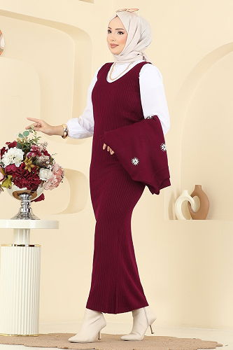 moda selvim Combined 1409MT581 Burgundy - Thumbnail