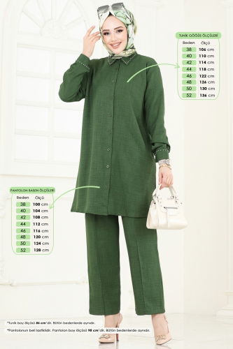 moda selvim طقم أخضر 140HBS856 - Thumbnail