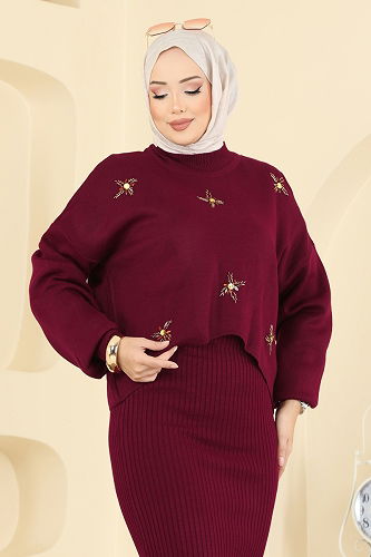 moda selvim Combined 1425MT581 Burgundy - Thumbnail