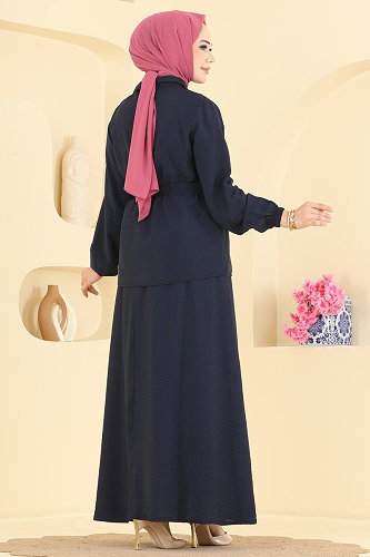 moda selvim طقم كحلي 142NZRK1200 - Thumbnail