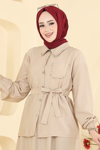 moda selvim طقم بيج 142NZRK1200 - Thumbnail