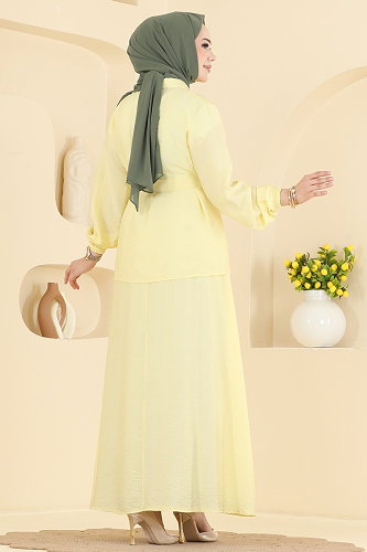 moda selvim طقم أصفر 142NZRK1200 - Thumbnail
