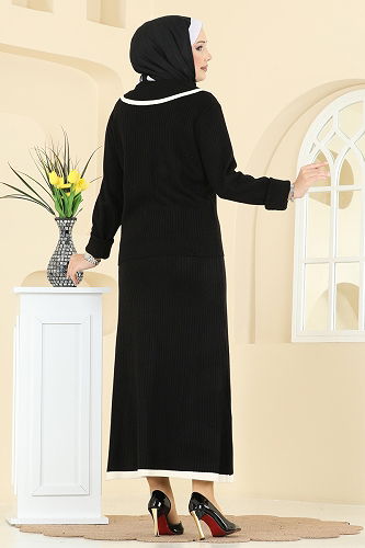 moda selvim طقم أسود 1434MT581 - Thumbnail