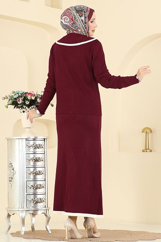 moda selvim Combined 1434MT581 Burgundy - Thumbnail