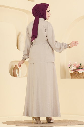moda selvim طقم بيج 143NZRK1200 - Thumbnail