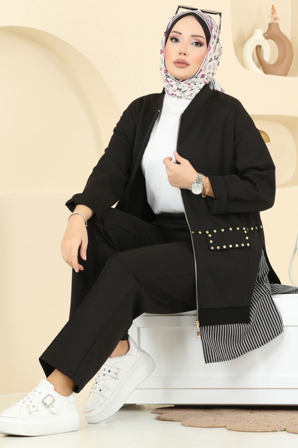 Modaselvim Hijab Combinations Combined 14410SBL832 Black
