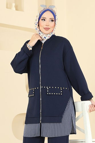 moda selvim طقم كحلي 14410SBL832 - Thumbnail