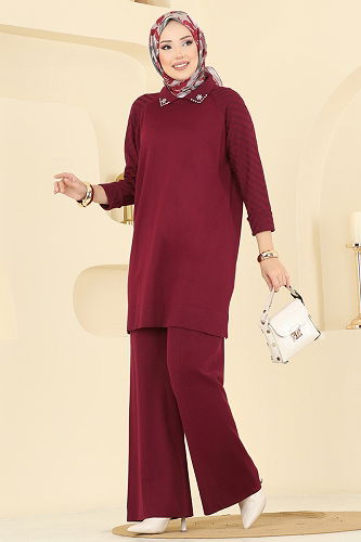 moda selvim Combined 144ART1138 Burgundy - Thumbnail