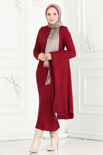 moda selvim Combined 1453HBS856 Burgundy - Thumbnail