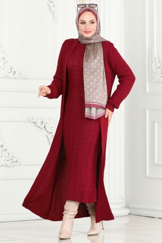 moda selvim Combined 1453HBS856 Burgundy - Thumbnail