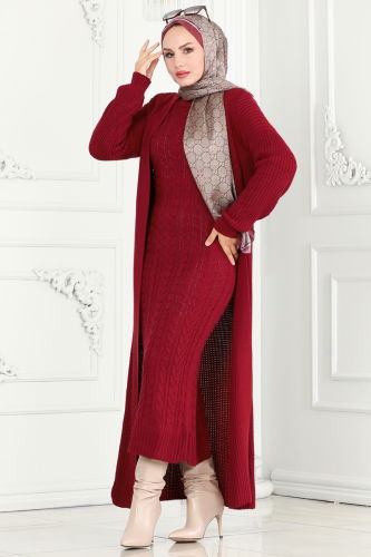 moda selvim Combined 1453HBS856 Burgundy - Thumbnail