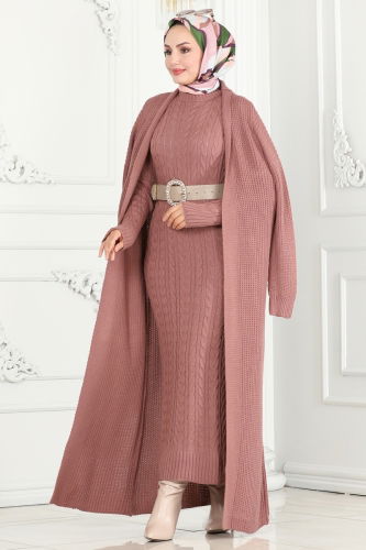 moda selvim طقم وردي 1453HBS856 - Thumbnail