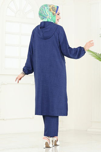 moda selvim طقم كحلي 145HBS856 - Thumbnail