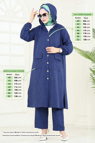 moda selvim طقم كحلي 145HBS856 - Thumbnail