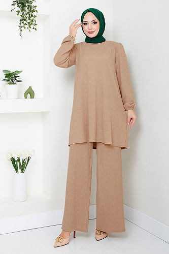 moda selvim طقم بيج 14685ZNK903-M - Thumbnail