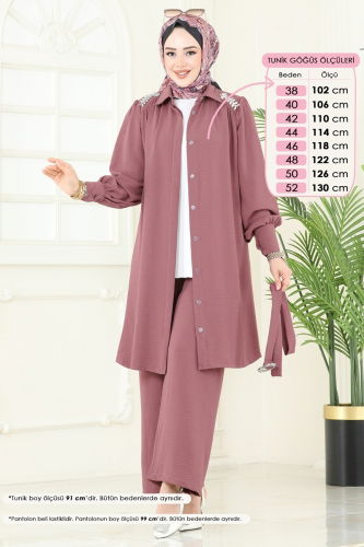 moda selvim طقم وردي غامق 1470MP806 - Thumbnail