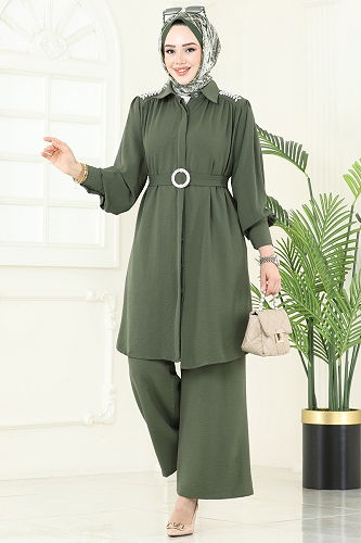 moda selvim طقم اخضر عفني 1470MP806 - Thumbnail