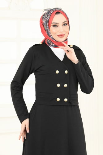 moda selvim طقم أسود 152HBS856 - Thumbnail
