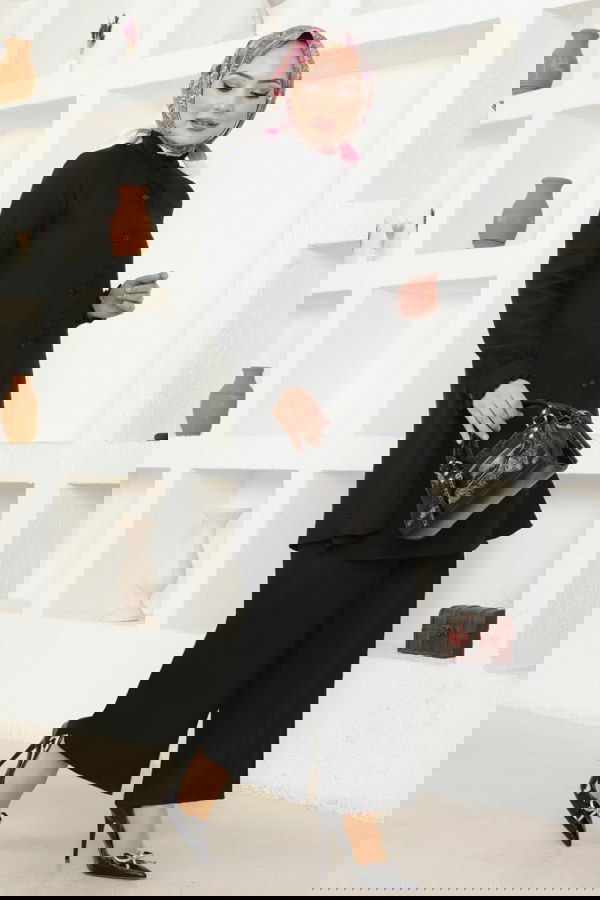 Modaselvim الاطقم طقم أسود 15841NVN696