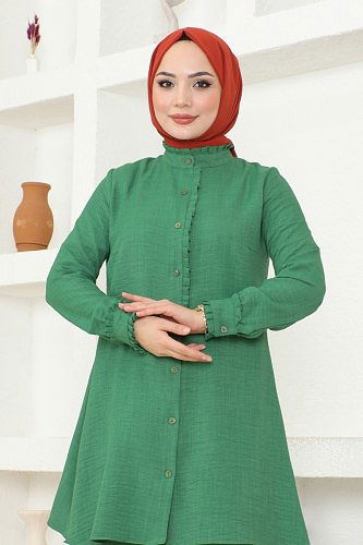 moda selvim طقم أخضر 15841NVN696 - Thumbnail