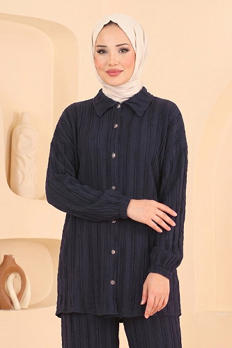 moda selvim طقم كحلي 162NZRK1200 - Thumbnail