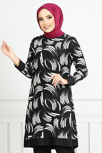 moda selvim طقم أسود 165BO1060-M - Thumbnail