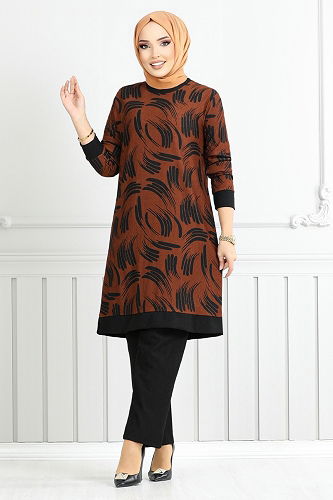 moda selvim طقم قرميدي 165BO1060-M - Thumbnail