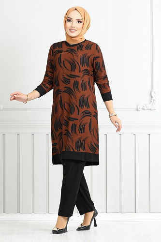 moda selvim طقم قرميدي 165BO1060-M - Thumbnail