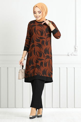 moda selvim طقم قرميدي 165BO1060-M - Thumbnail