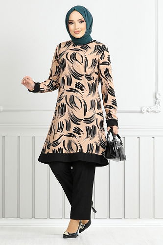 moda selvim طقم بيج 165BO1060-M - Thumbnail