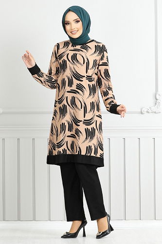 moda selvim طقم بيج 165BO1060-M - Thumbnail