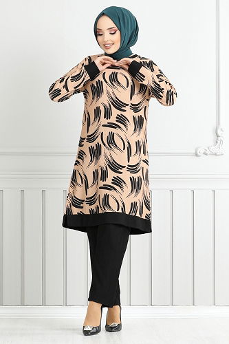 moda selvim طقم بيج 165BO1060-M - Thumbnail