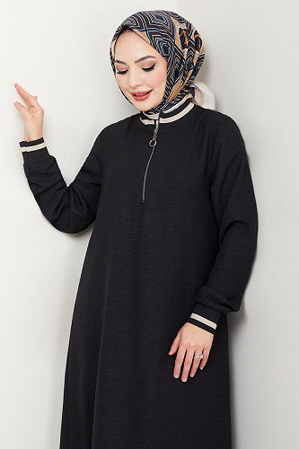 moda selvim طقم أسود 1724SVL982-M - Thumbnail