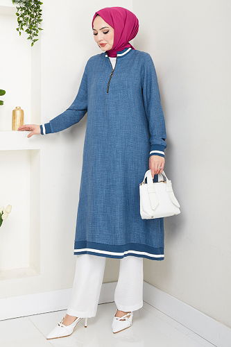 moda selvim Combined 1724SVL982-M Indigo&Ecru - Thumbnail