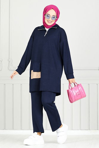 moda selvim Combined 1732LNA1042-M Navy Blue - Thumbnail