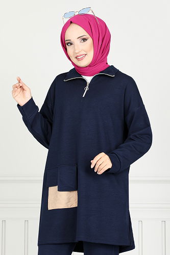 moda selvim Combined 1732LNA1042-M Navy Blue - Thumbnail