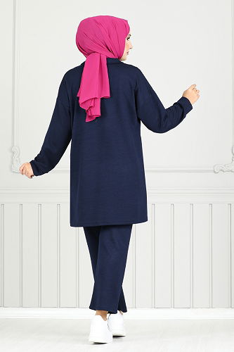 moda selvim طقم كحلي 1732LNA1042-M - Thumbnail