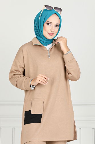 moda selvim طقم بيج 1732LNA1042-M - Thumbnail