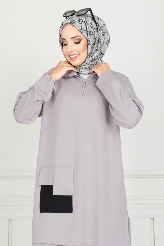 moda selvim طقم رمادي 1732LVN1041 - Thumbnail