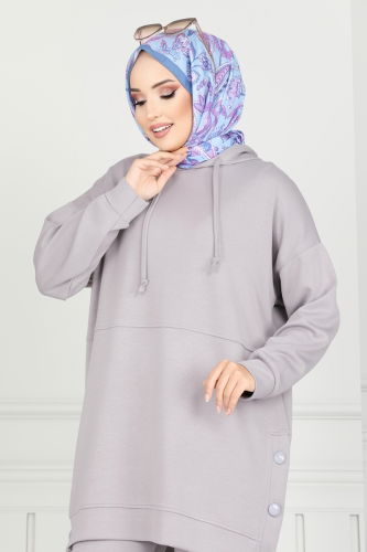 moda selvim طقم رمادي 1733LVN1041 - Thumbnail