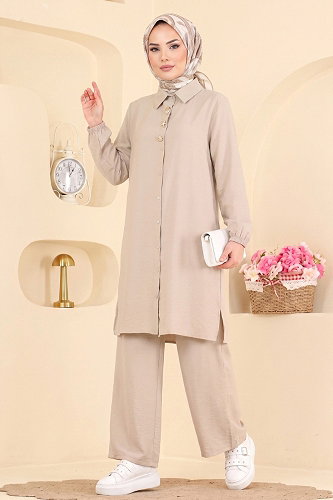 moda selvim طقم بيج 173NZRK1200 - Thumbnail