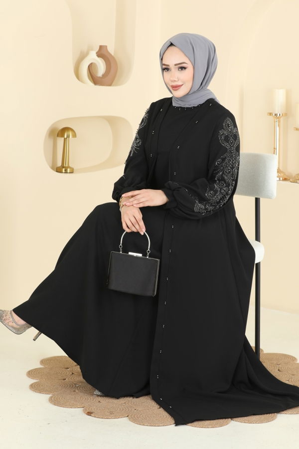 Modaselvim Hijab Combinations Combined 1768FMZ1159 Black