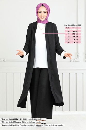 moda selvim Combined 1774LNA1042-M Black - Thumbnail