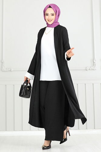 moda selvim طقم أسود 1774LVN1041 - Thumbnail