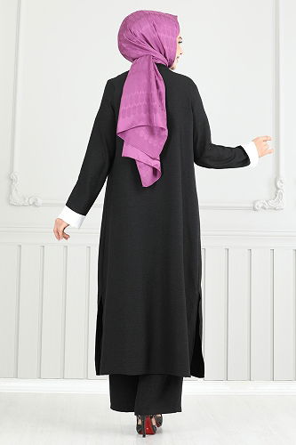 moda selvim طقم أسود 1774LVN1041 - Thumbnail