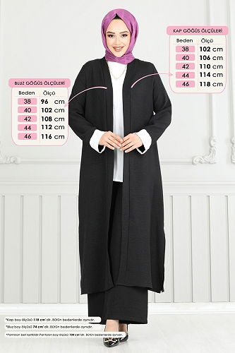 moda selvim طقم أسود 1774LVN1041 - Thumbnail